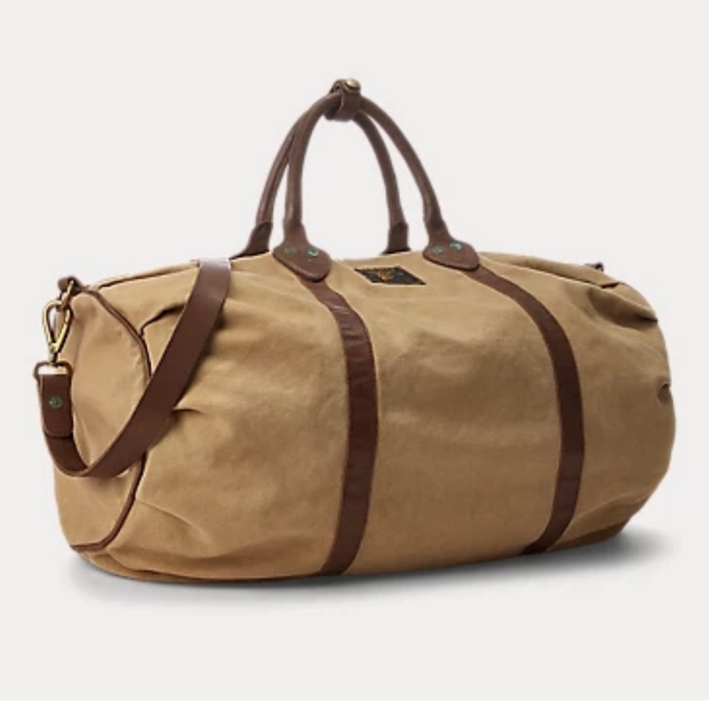 Ralph Lauren leather trim canvas duffel